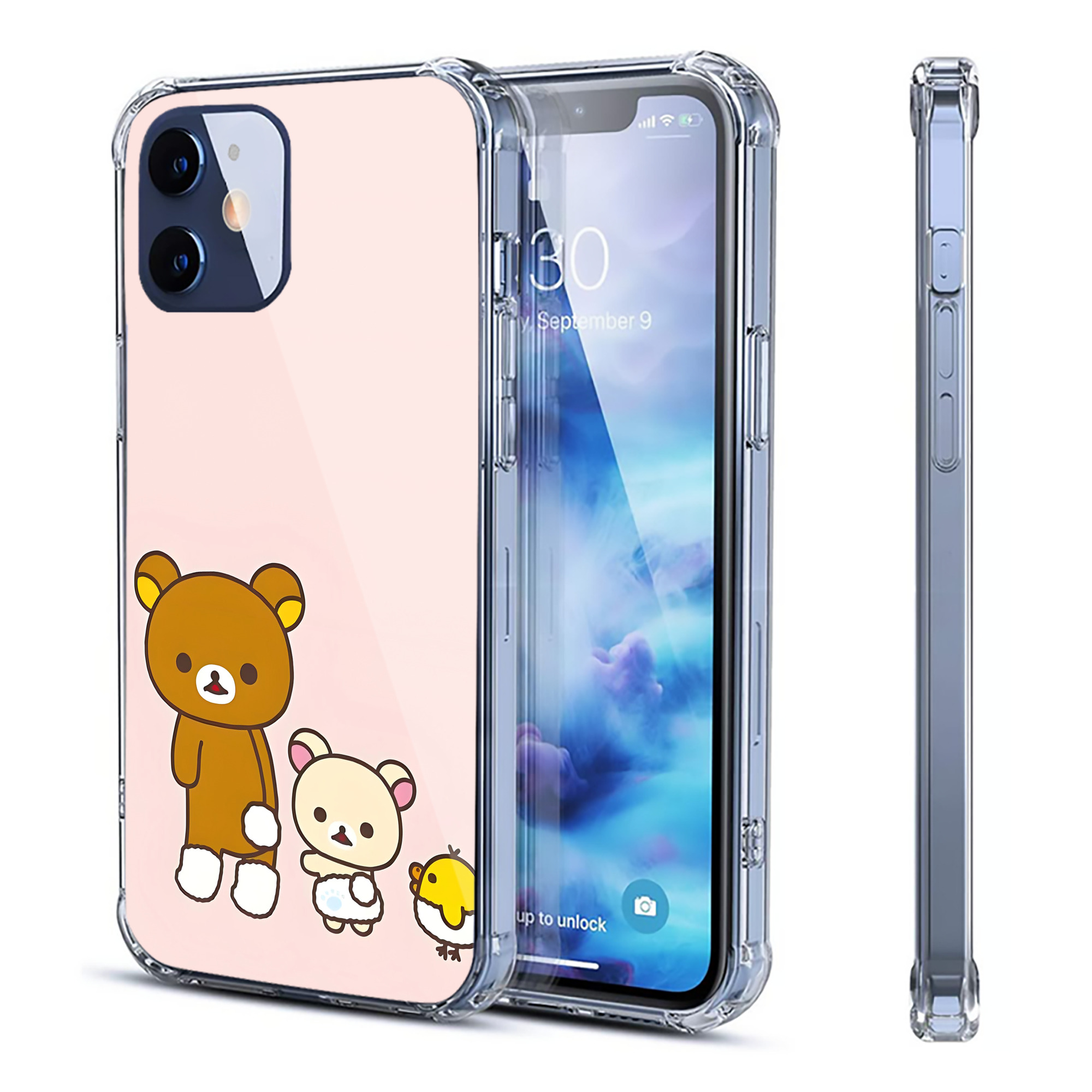 （画像用） リラックマ リラックマ キイロイトリ Rilakkuma Korilakkuma Kiiroitori 【iPhone 12シリーズ対応】透明スマホケース（クリアソフトケース）